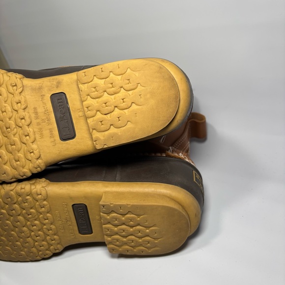 LL Bean Boots Womens 9M Duck Bean Lace Up Classic Rain Work Leather Brown - Picture 8 of 9